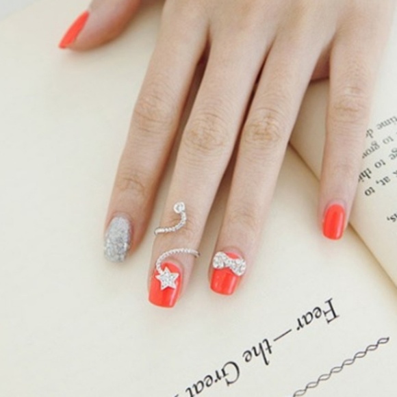 Silver Star Rhinestone Crystal Adjustable - Picture 1 of 4